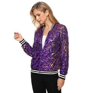Yutuwomsfushi Womens Sequin Jacket for Christmas Parties