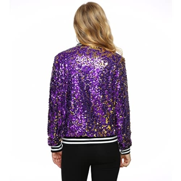Yutuwomsfushi Womens Sequin Jacket for Christmas Parties