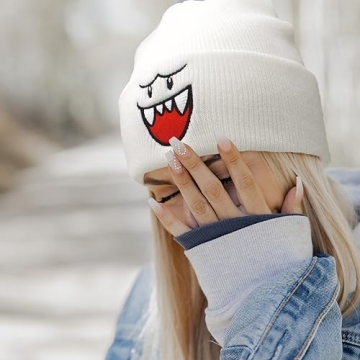 Ohjijinn Ghost Knit Beanie for Fun Winter Wear