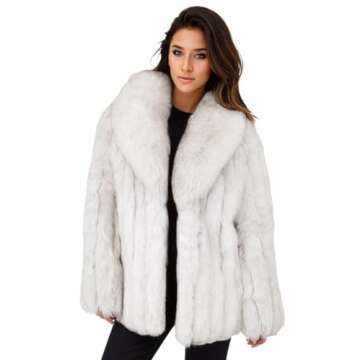 Tngan Womens Fuax Fur Coat Winter Warm Fluffy Faux Fur Parka Jacket Thick Plus Size Outerwear Overcoat (Light Gery, Large)