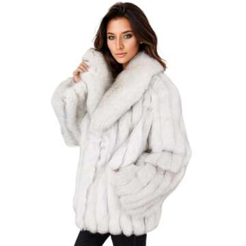 Tngan Womens Fuax Fur Coat Winter Warm Fluffy Faux Fur Parka Jacket Thick Plus Size Outerwear Overcoat (Light Gery, Large)