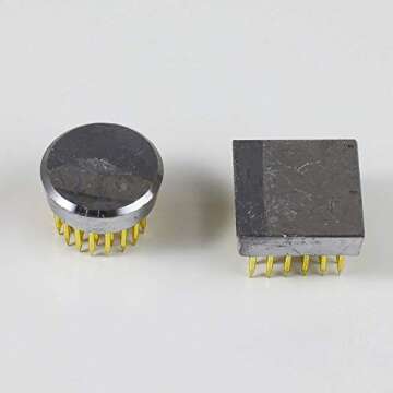 Wazakura 4PCS Mini Ikebana Kenzan Japanese Flower Holder, Made in Japan, Floral Arranging Pin Frog, Round Square - 1"(24mm) Brass