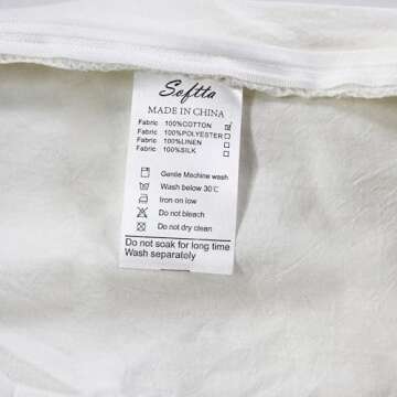 Softta White Bedding Set Twin XL Duvet Cover Pom Pom Ruffle Girls Duvet Covers Baby Teen 3 Pcs Vintage Farmhouse Boho Quilt Cover Bohemian 100% Washed Cotton Solid Color