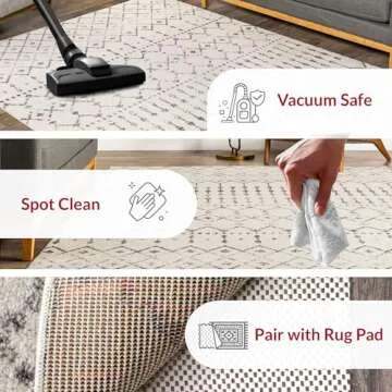 nuLOOM 5 Round Moroccan Blythe Area Rug Stain Resistant