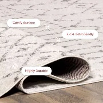 nuLOOM 5 Round Moroccan Blythe Area Rug Stain Resistant