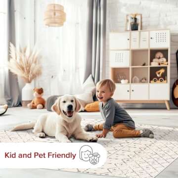 nuLOOM 5 Round Moroccan Blythe Area Rug, Grey, Faded Bohemian Design, Stain Resistant, For Bedroom, Dining Room, Living Room, Hallway, Office, Kitchen, Entryway