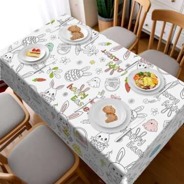 Easter Coloring Tablecloth for Kids - 54"x108" Fun
