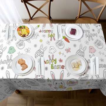 Easter Coloring Tablecloth for Kids - 54"x108" Fun