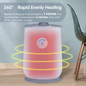 2024 Upgrade Towel Warmers Child Safety Lock Timer Function Auto Shut Off 20L Large Capacity Hot Towel Warmers Bucket Portable for Bathroom, Ideal Gift for Christmas's Day, Grey