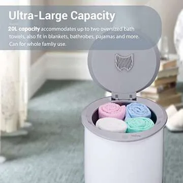 2024 Upgrade Towel Warmers Child Safety Lock Timer Function Auto Shut Off 20L Large Capacity Hot Towel Warmers Bucket Portable for Bathroom, Ideal Gift for Christmas's Day, Grey