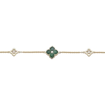 Lavari Floral Bracelet with Malachite & Cubic Zirconia
