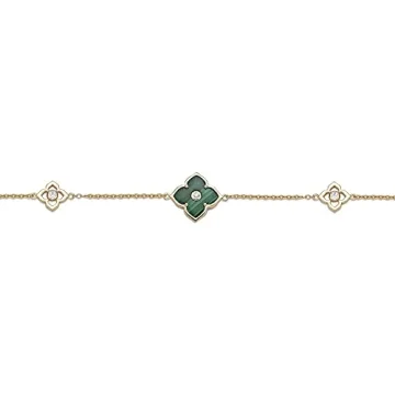 Lavari Floral Bracelet with Malachite & Cubic Zirconia
