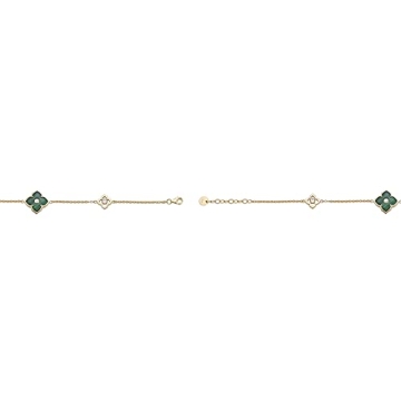 Lavari Floral Bracelet with Malachite & Cubic Zirconia