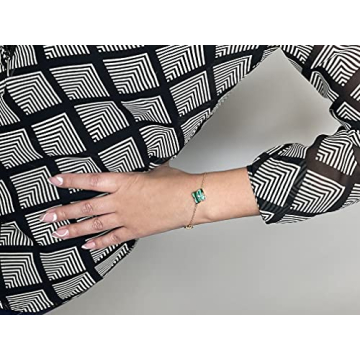 Lavari Floral Bracelet with Malachite & Cubic Zirconia