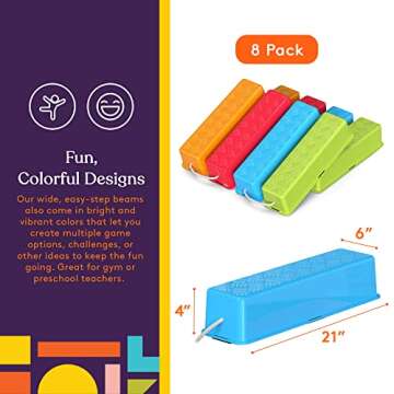 Special Supplies Stepping Stones for Kids Balance Beams 8 Set Non-Slip Textured Surface and Slip Res...