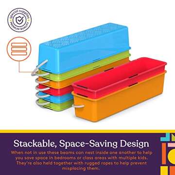 Special Supplies Stepping Stones for Kids Balance Beams 8 Set Non-Slip Textured Surface and Slip Resistant Floor Rubber Edges, Promote Agility, Strength, Active Play