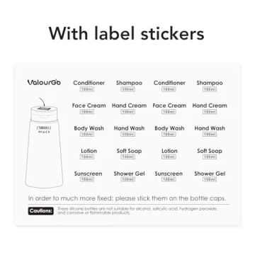 Valourgo Travel Bottles - Leak-Proof, TSA Approved & Stylish