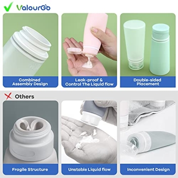 Valourgo Travel Bottles - Leak-Proof, TSA Approved & Stylish