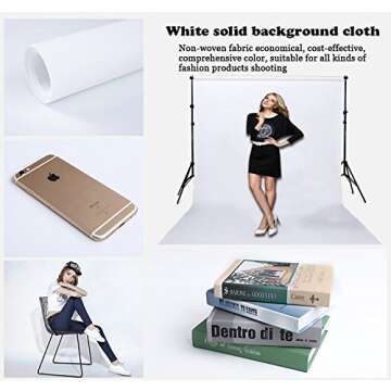 Buy LYLYCTY 5x7ft Photography Background Solid White Backdrop