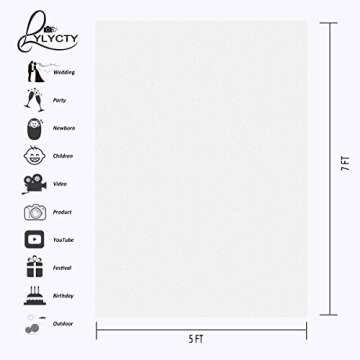Buy LYLYCTY 5x7ft Photography Background Solid White Backdrop