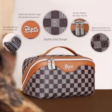 Travel Makeup Bags Set of 3 - PU Leather Organizers