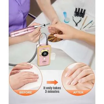 Nail Drills for Acrylic Nails Professional 35000rpm,JUEMEL Electric Nail File Machine 36W,Nail Drill Kits 120pcs for Home and Salon,Rechargeable Efile for Gel Nails,Acrylic,Manicure,Polishing Shape