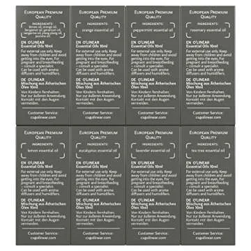 Top 8 Essential Oils Set for Diffuser for Home Aromatherapy Kit with Lavender, Peppermint, Eucalyptus, Tea Tree, Rosemary, Orange, Relief and Sweet Dreams Blends for Humidifiers Natural Pack