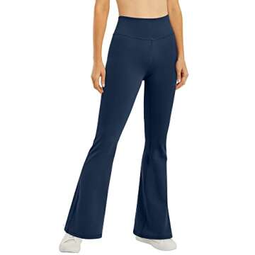 Promover Yoga Pants for Women Bootcut Golf Pants High Waist Flare Leggings (Navy-31,M-1)