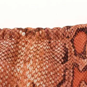 MOSHENGQI Women Sexy Brazilian Bikini 2 Piece Spaghetti Strap Top Thong Swimsuit Bathing Suit(Medium,Brown Snake-print)