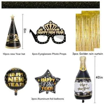2024 New Year's Eve Decorations - Fun Party Supplies Set