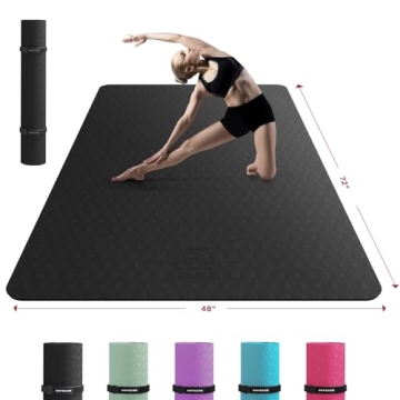 HAPBEAR Extra Large Yoga Mat - Non-Slip, Eco-Friendly, Thick & Wide for Home Workouts