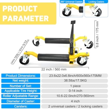 Heavy-Duty DEDC Wheel Dolly for Easy Vehicle Transport