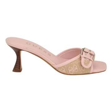 Guess Women's DISTA Heeled Sandal, Cameo Pink 680, 9