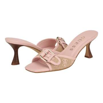 Guess Women's DISTA Heeled Sandal, Cameo Pink 680, 9