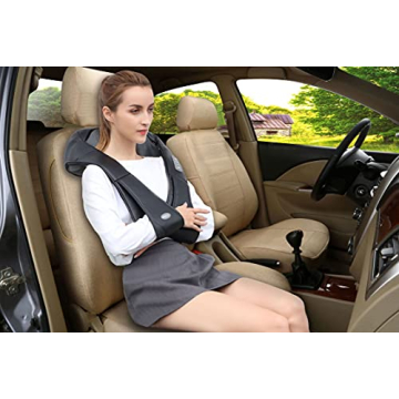 FIVE S FS8801-BLK Shiatsu Neck and Back Massager with Heat Deep Kneading Massage for Neck, Shoulders, Back, Legs, Feet for Home, Office, Car - Black