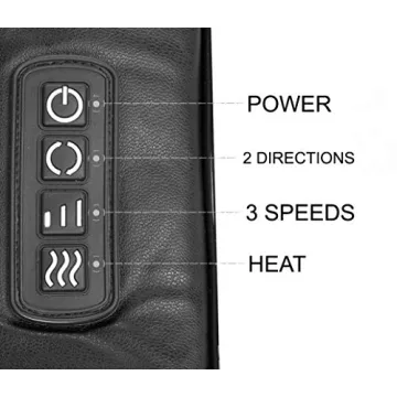 FIVE S FS8801-BLK Shiatsu Neck and Back Massager with Heat Deep Kneading Massage for Neck, Shoulders, Back, Legs, Feet for Home, Office, Car - Black