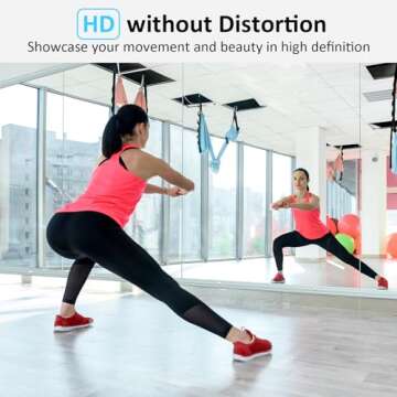 yarnuwa Gym Mirror, 56X16 Inch 3Pcs Large Home Gym Mirror, Frameless Wall Miiror, Tempered Glass Dan...