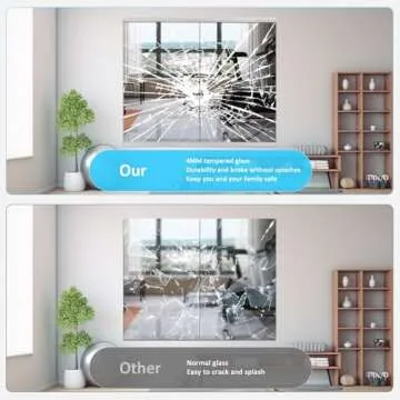 yarnuwa Gym Mirror, 56X16 Inch 3Pcs Large Home Gym Mirror, Frameless Wall Miiror, Tempered Glass Dance Mirror, Fitness Mirror, Wall Mounted Mirror for Gym, Yoga Dancing Studio, Living Room