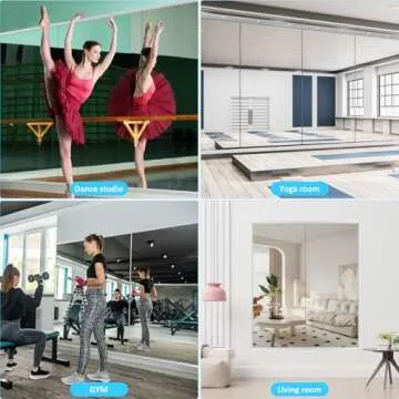 yarnuwa Gym Mirror, 56X16 Inch 3Pcs Large Home Gym Mirror, Frameless Wall Miiror, Tempered Glass Dance Mirror, Fitness Mirror, Wall Mounted Mirror for Gym, Yoga Dancing Studio, Living Room