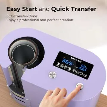 GO2CRAFT Auto Seamless Tumbler Heat Press Machine, Automatic Rotation Advanced Cup Heat Press with Fast & Even Heating, 4 Memory Modes for 11-30oz Sublimation Tumblers, Mug, Glasses(Purple)