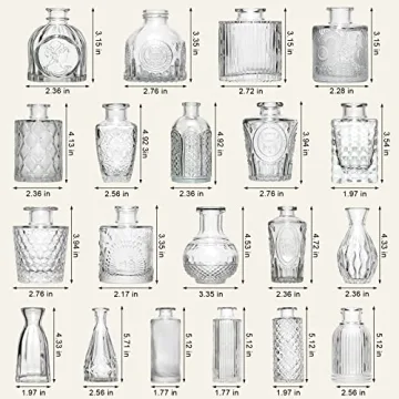 Arme Glass Bud Vase Set of 32 Pcs for Elegant Décor