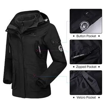 CAMEL CROWN 3-in-1 Women Waterproof Ski Jacket