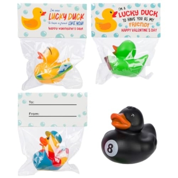 30 Exchange-Ready rubber ducks and Valentine's Day Cards for Kids' School Classroom - Valentine's Da...