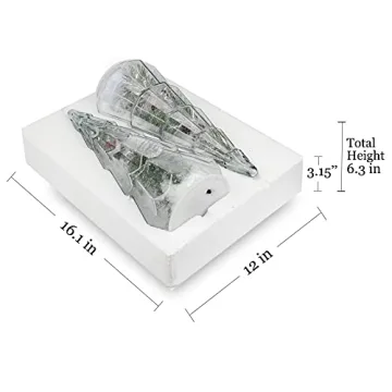 15in Glass Christmas Tree Set with LED Lights - 2 PCS