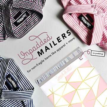 Pack It Chic - 10X13 (100 Pack) Mosaic Triangle Poly Mailer Envelope Plastic Custom Mailing & Shipping Bags - Self Seal