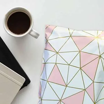 Pack It Chic - 10X13 (100 Pack) Mosaic Triangle Poly Mailer Envelope Plastic Custom Mailing & Shipping Bags - Self Seal