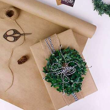 RUSPEPA Brown Kraft Paper Roll - 24 inches x 100 feet - Recyclable Paper Perfect for for Crafts, Art, Wrapping, Packing, Postal, Shipping, Dunnage & Parcel