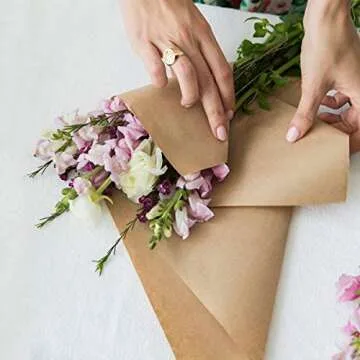 Versatile RUSPEPA Brown Kraft Paper Roll for Crafts & Wrapping