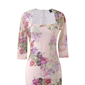 VFSHOW Womens Work Business Square Neck Bodycon Dress Office Retro Elegant Slim Fitted Pencil Sheath Dress