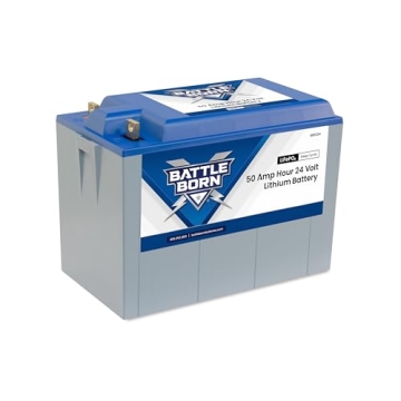 50Ah 24V Lithium-Ion (LiFePO4) RV, Van, Marine, Solar & Off Grid Battery with BMS